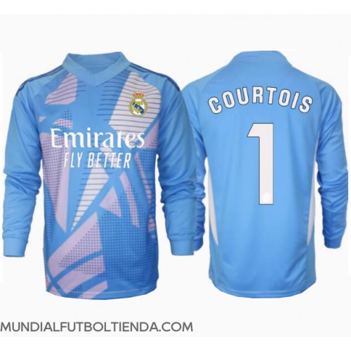 Camiseta Real Madrid Thibaut Courtois #1 Portero Primera Equipación Replica 2024-25 mangas largas